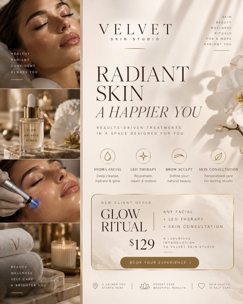 Velvet Skin Studio beauty campaign design